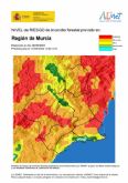 El nivel de riesgo de incendio forestal previsto para hoy miércoles es muy alto en casi toda la Región