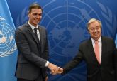 Sánchez se reúne en Nueva York con el secretario general de la ONU