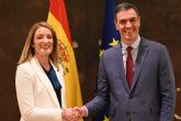El presidente Sánchez se reúne con la presidenta del Parlamento Europeo, Roberta Metsola