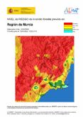 El nivel de riesgo de incendio forestal previsto para hoy es extremo o muy alto en la mayor parte de la Regin