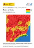 El nivel de riesgo de incendio forestal previsto para hoy martes es extremo o muy alto en toda la Regin