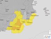 Agencia Estatal de Meteorologa ampla la zona de fenmenos adversos de nivel amarillo en la Regin de Murcia
