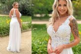 Vestidos Araya; el modelo m�s vendido en gala ahora disponible para novias, con tallas para todas