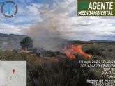 Incendio forestal en Cieza: 2.500 metros de esparto consumidos
