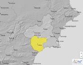 Meteorología emite aviso de fenómenos adversos de nivel amarillo por tormentas en curso en el Valle del Guadalentín, Lorca y Águilas