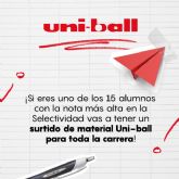 Uni-ball premiar a las mejores notas de Selectividad con material para toda la carrera