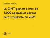 La ONT gestion ms de 1.000 operativos areos para trasplante en 2024