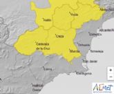 La Agencia Estatal de Meteorologa informa de fenmenos adversos de nivel amarillo por lluvias y tormentas en la Regin de Murcia para el prximo martes 13 de mayo