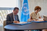 Albares firma en la UNESCO el acuerdo para que Barcelona sea la sede Mondiacult 2025