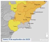 La AEMET actualiza sus avisos para hoy lunes y manana martes con nivel amarillo y naranja