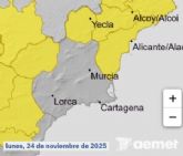 La Agencia Estatal de Meteorolog�a (AEMET) informa de Aviso Amarillo por Rachas de Viento en estas zonas de la Regi�n de Murcia
