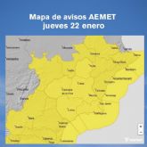 Aviso amarillo por viento para el jueves 22 de enero
