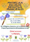 Educación abre del 15 de abril al 15 de mayo el plazo de nuevo ingreso en las Escuelas Infantiles Municipales