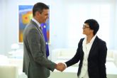 Pedro S�nchez recibe a la comisaria europea de Ampliaci�n, Marta Kos