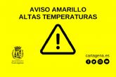 Aviso amarillo por altas temperaturas este martes en Cartagena y comarca