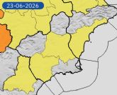 Alerta amarilla por calor este martes en Alhama de Murcia entre las 13:00 y las 21:00 horas