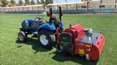 Realizan trabajos de descompactación y redistribución del caucho granulado en los dos campos de fútbol de la Ciudad Deportiva Realizan trabajos de descompactación y redistribución del caucho granulado en los dos campos de fútbol de la Ciudad Deportiva