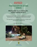 Aviso a la poblaci�n por una fumigaci�n contra los mosquitos durante la madrugada del viernes 24 de julio