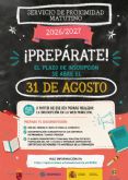 El Ayuntamiento informa de la pr�xima apertura del plazo de inscripci�n para el Servicio Municipal de Proximidad Matutino 2026-2027