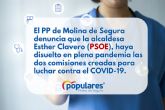 El PP de Molina de Segura denuncia que la alcaldesa Esther Clavero (PSOE), haya disuelto en plena pandemia las dos comisiones creadas para luchar contra el COVID19
