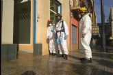 Bomberos del Ayuntamiento de Cartagena desinfectan los cuarteles de la Polica Local