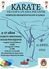 Unos 250 karatecas de escuelas de la Regin y Alicante se darn cita en la VII Copa Oyama de Karate infantil Kyokushin Budokai a beneficio de APAT