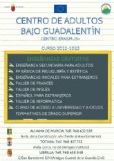 Abierto el plazo de matrícula para el curso 2022-2023 en el Centro de Educación de Adultos Bajo Guadalentín