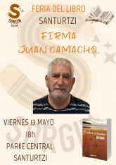 Juan Camacho, firmar� ejemplares de su poemario 'Y volver� el hombre' en la Feria del Libro de Santurtzi la segunda en importancia de Bizkaia