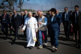 La ministra Elma Saiz y el papa Le�n XIV visitan 'Las Ra�ces', uno de los Centros de Primeras Llegadas de Inclusi�n en Tenerife