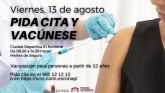 El alcalde de Molina de Segura anima a la población de 12 años en adelante a pedir cita para la vacunación de mañana viernes, en la Ciudad Deportiva El Romeral, en la que se administrarán 3.000 dosis de Pfizer