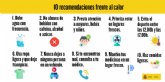 Consejos y recomendaciones para prevenir los golpes de calor