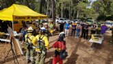 La Unidad Militar de Emergencias y operativos adscritos al Plan Infomur entrenan en Sierra Espuna para luchar contra posibles incendios forestales