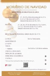 La Red municipal de Bibliotecas de Lorca informa de los horarios de sus instalaciones con motivo de las fechas navideñas