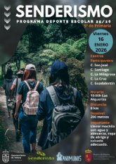 Organizan en enero dos salidas de senderismo dentro del Programa de Deporte Escolar 2025/2026