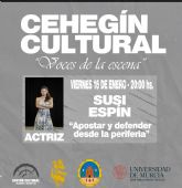 Este viernes arranca el Cehegín Cultural con la actriz ceheginera Susi Espín como protagonista de la primera conferencia