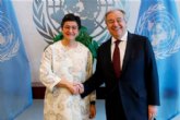 La ministra de Asuntos Exteriores, Unión Europea y Cooperación visita Naciones Unidas y se reúne con el Secretario General de la ONU, António Guterres
