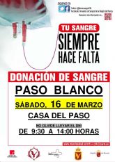 El Paso Blanco organiza su XIII jornada de donacin de sangre en la Casa del Paso