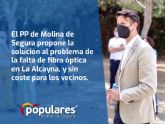 El PP de Molina de Segura propone la solucin al problema de la falta de fibra ptica en La Alcayna, y sin coste para los vecinos