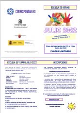 Abierto plazo de inscripción para la escuela de verano 2022