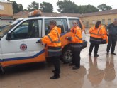 Un equipo de voluntarios de Proteccin Civil de Totana se traslada, de urgencia, a Santomera