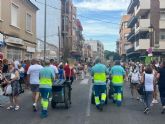 Murcia refuerza la limpieza con un operativo sin precedentes para la Romer�a de la Fuensanta