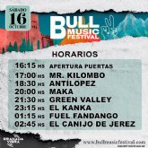 BULL MUSIC FESTIVAL anuncia horarios para su primer día grande lleno de fusión y mestizaje