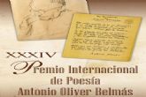 El lunes se falla en internet la XXXIV Edición del Premio Internacional de Poesía Antonio Oliver Belmás