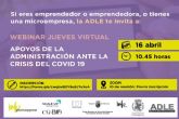 La ADLE y el Info organizan un encuentro digital para explicar a emprendedores y microempresas cmo acceder a ayudas por el COVID19