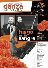 El espectculo de danza, canto y piano FUEGO EN LA SANGRE abre las II Jornadas Molina de Segura, ciudad de Danza el viernes 16 de abril, en el Teatro Villa de Molina