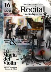 El dúo formado por Marco Reiss y Luca Arnaldo María  Colombo ofrece el recital de violín y piano La magia del violín el jueves 16 de abril en el Teatro Villa de Molina