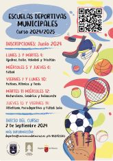 El Ayuntamiento de Caravaca adelanta a principios de junio el periodo de matriculacin en las Escuelas Deportivas Municipales