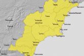 Aviso amarillo por lluvia con posibilidad de granizo este jueves en Cartagena y comarca