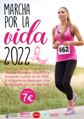 La 'MARCHA POR LA VIDA 2022' organizada por la AECC , tendr lugar el el prximo domingo 23 de octubre