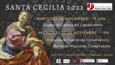 El Conservatorio Profesional de Música Maestro Jaime López de Molina de Segura ofrece varias actividades en honor a Santa Cecilia, patrona de la música, los días 22 y 23 de noviembre